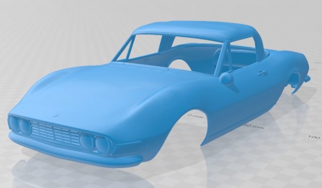 fiat dino spider 2400 1969 printable body car 3D Print Model .c4d .max .obj .3ds .fbx .stl .blend