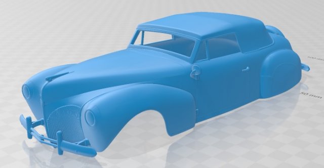 zephyr continental cabriolet 1939 printable body car 3D Print Model .c4d .max .obj .3ds .fbx .stl .blend 