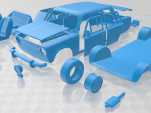 fiat 124 1972 printable car 3D Print Model