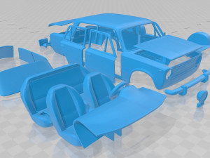 fiat 124 1972 printable car 3D प्रिंट मॉडल