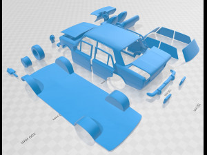 fiat 124 1972 printable car 3D प्रिंट मॉडल