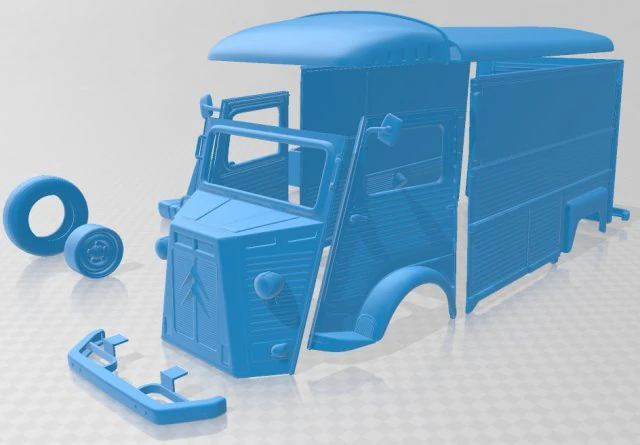 citroen h 1980 printable van 3D Print Model .c4d .max .obj .3ds .fbx .stl .blend 