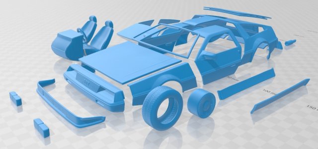 delorean dmc 12 1981 printable car 3D Print Model .c4d .max .obj .3ds .fbx .stl .blend 