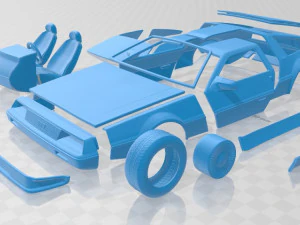 delorean dmc 12 1981 yazdırılabilir araba 3D Baskı Modeli