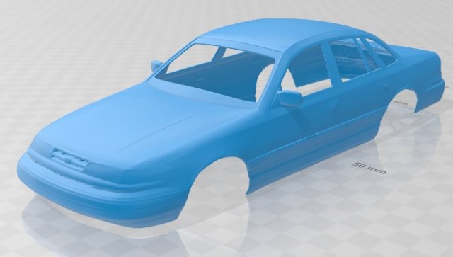 crown victoria 1995 printable body car 3Dプリントモデル .c4d .max .obj .3ds .fbx .stl .blend 