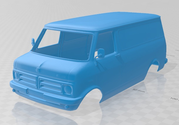 Bedford cf minibus 1972 printable body van 3Dプリントモデル .c4d .max .obj .3ds .fbx .stl .blend 