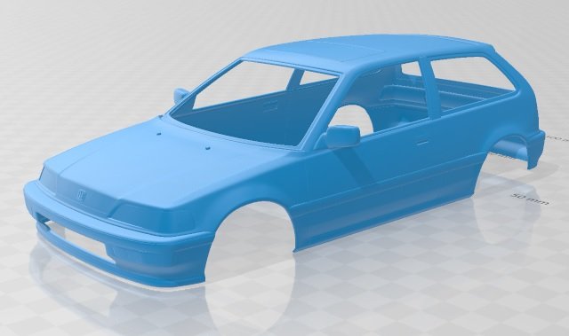 honda civic hatchback 1987 printable body car Model do druku 3D .c4d .max .obj .3ds .fbx .stl .blend 