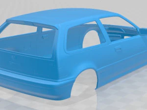 honda civic hatchback 1987 printable body car 3D Print Model