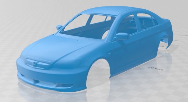 honda civic 2001 printable body car 3D Print Model .c4d .max .obj .3ds .fbx .stl .blend 