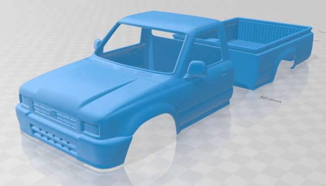 toyota hilux double cab 1988 printable body car Model Cetak 3D .c4d .max .obj .3ds .fbx .stl .blend 