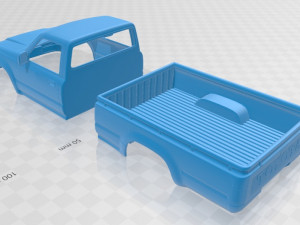 toyota hilux double cab 1988 printable body car Model Cetak 3D