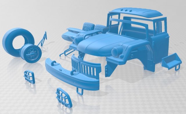 zil 131 1966 printable truck Modello di stampa 3D .c4d .max .obj .3ds .fbx .stl .blend 