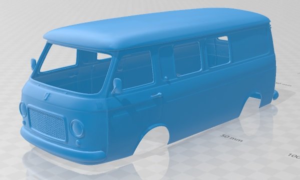 fiat 238 bus 1968 printable body van Modelo de Impressão 3D .c4d .max .obj .3ds .fbx .stl .blend 