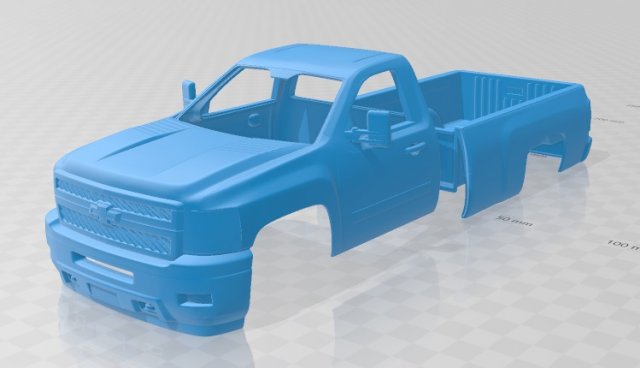 silverado hd regular cab long bed 2011 printable body car Modèles 3D en vedette .c4d .max .obj .3ds .fbx .stl .blend 