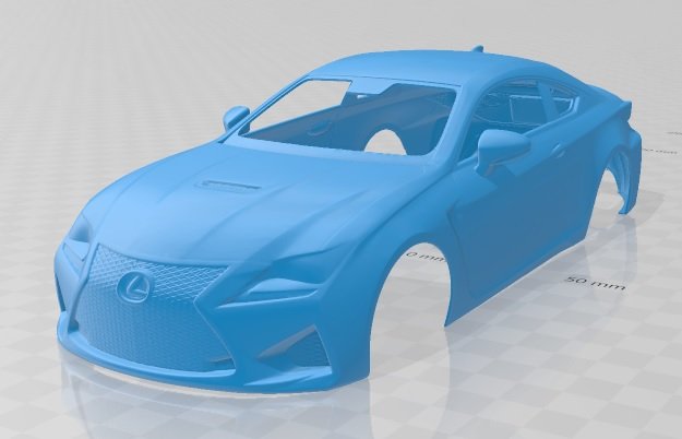 lexus rc f 2015 printable body car 3Dプリントモデル .c4d .max .obj .3ds .fbx .stl .blend 