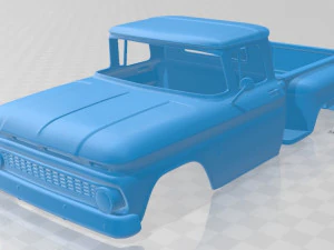 c10 k10 1963 yazdırılabilir g&ouml;vdeli araba 3D Baskı Modeli