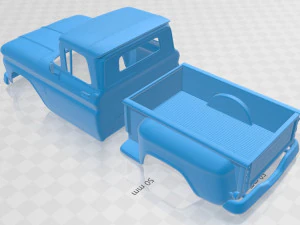 c10 k10 1963 yazdırılabilir g&ouml;vdeli araba 3D Baskı Modeli