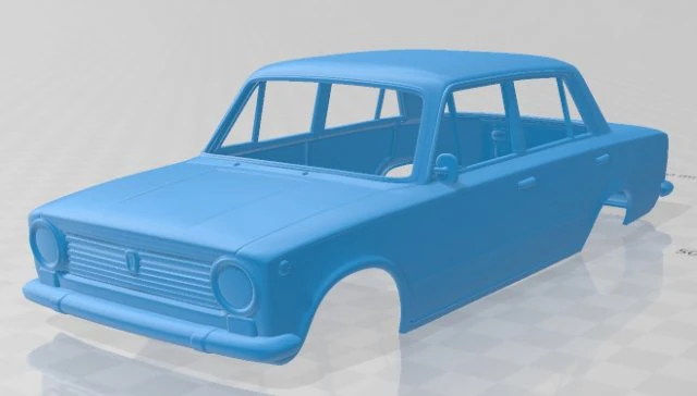 fiat 124 1966 printable body car 3D Print Model .c4d .max .obj .3ds .fbx .stl .blend 