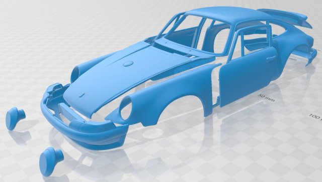 porsche 911 classic printable car Modello di stampa 3D .c4d .max .obj .3ds .fbx .stl .blend 