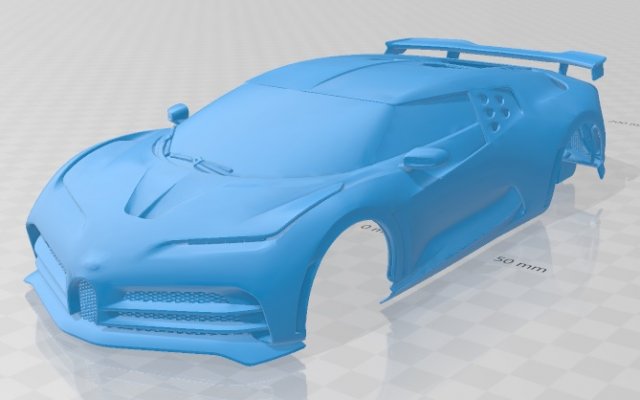 bugatti centodieci 2020 printable body car 3D 프린트 모델 .c4d .max .obj .3ds .fbx .stl .blend 