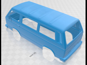 volkswagen transporter t3 1990 printable body van Modelo de Impressão 3D