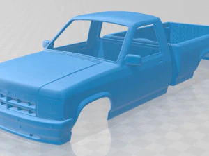 dakota regular cab 1991 printable body car 3D Print Model