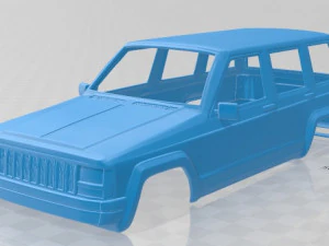 jeep cherokee xj 2000 yazdırılabilir g&ouml;vdeli araba 3D Baskı Modeli