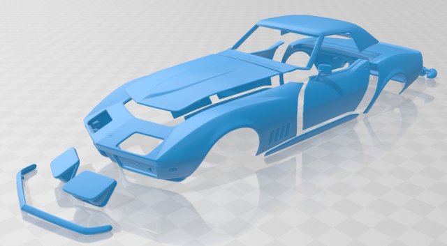 corvette c3 convertible 1968 printable car 3D Print Model .c4d .max .obj .3ds .fbx .stl .blend 