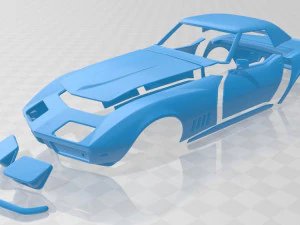 コルベット C3 コンバーチブル 1968 印刷可能な車 3Dプリントモデル