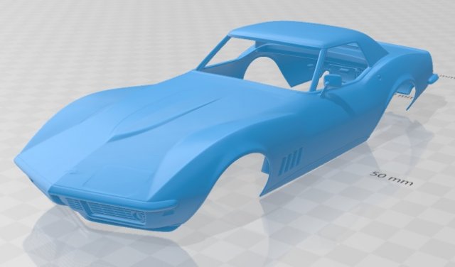 corvette c3 convertible 1968 printable body car 3D Принт Модель .c4d .max .obj .3ds .fbx .stl .blend 
