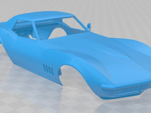 corvette c3 convertible 1968 printable body car 3D Принт Модель