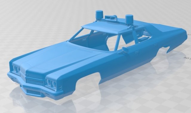 impala police 1972 printable body car 3D Принт Модель .c4d .max .obj .3ds .fbx .stl .blend 