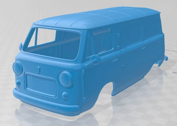 fiat 600 t 1967 printable body van 3D Print Model .c4d .max .obj .3ds .fbx .stl .blend 