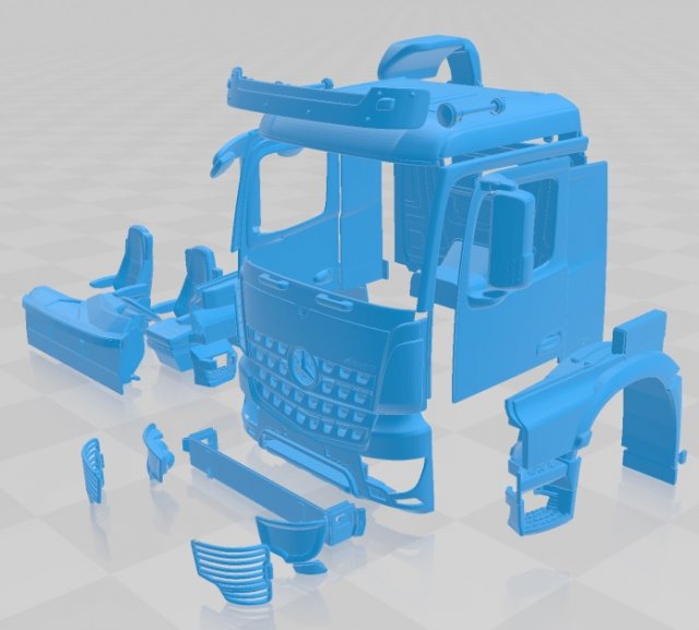 mercedes arocs printable cabin truck Model do druku 3D .c4d .max .obj .3ds .fbx .stl .blend 