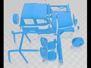 wrangler yj 1987 printable car 3D Print Model