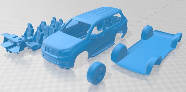 toyota land cruiser prado j150 5 door 2010 printable car 3D प्रिंट मॉडल .c4d .max .obj .3ds .fbx .stl .blend 