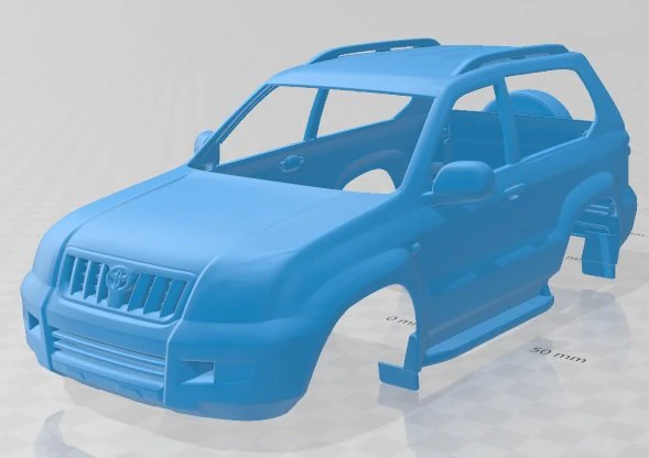 toyota land cruiser prado 120 3 door 2009 printable body car 3D Print Model .c4d .max .obj .3ds .fbx .stl .blend 