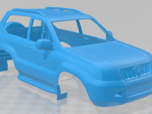 toyota land cruiser prado 120 3 door 2009 printable body car 3D Print Model
