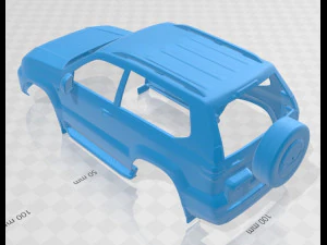 toyota land cruiser prado 120 3 door 2009 printable body car 3D Print Model