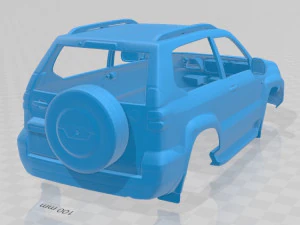 toyota land cruiser prado 120 3 door 2009 printable body car 3D Print Model