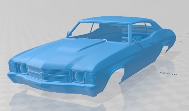 chevelle ss 454 ls5 convertible 1971 printable body car Modelo de impresión 3D .c4d .max .obj .3ds .fbx .stl .blend 