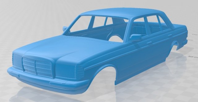 mercedes benz w123 sedan 1975 printable body car Modelo de Impressão 3D .c4d .max .obj .3ds .fbx .stl .blend 