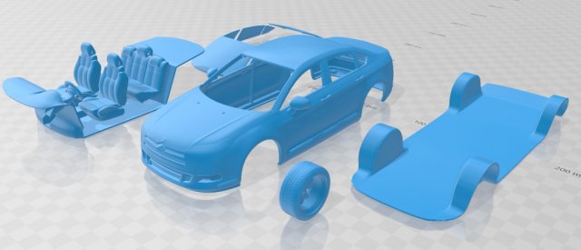 citroen c5 2011 printable car 3D Print Model .c4d .max .obj .3ds .fbx .stl .blend 