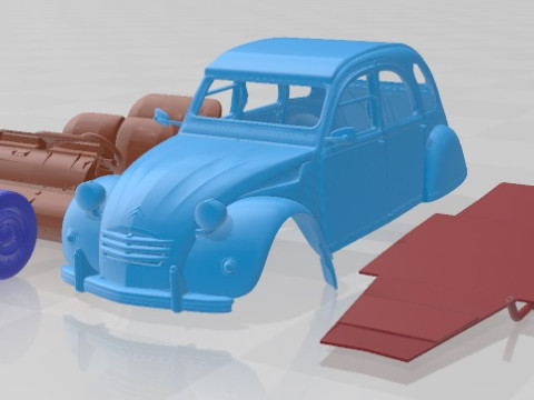 Citroen 2cv 1970 printable car Modelo de impresión 3D