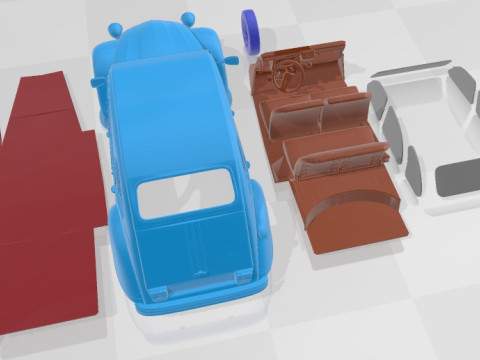 Citroen 2cv 1970 printable car 3D प्रिंट मॉडल