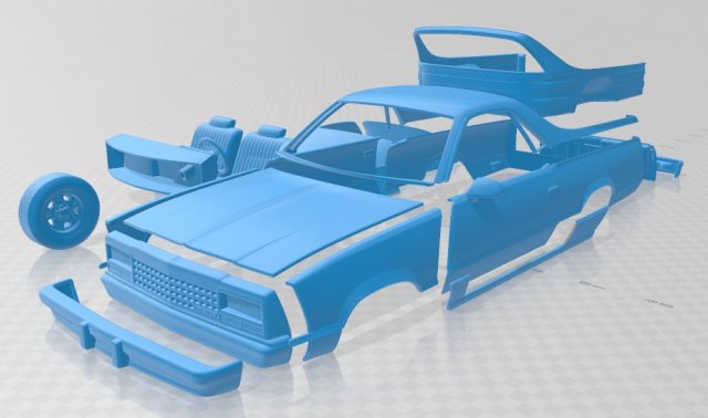 el camino 1982 printable car 3D Baskı Modeli .c4d .max .obj .3ds .fbx .stl .blend 