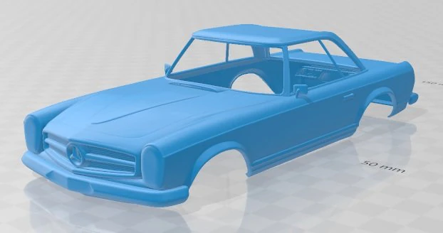 mercedes benz sl 1963 printable body car 3D Print Model .c4d .max .obj .3ds .fbx .stl .blend 