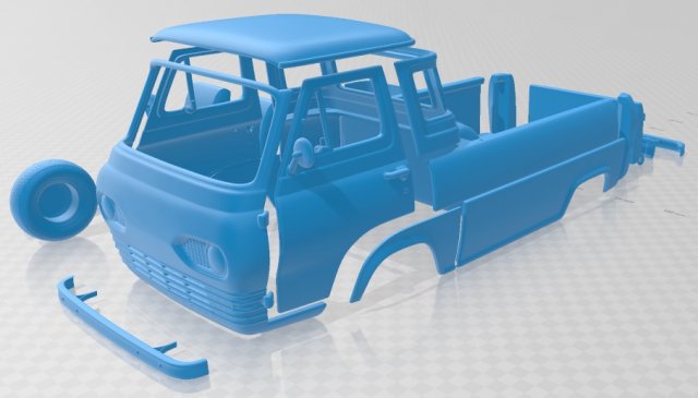 e series econoline pickup 1963 printable truck Modèles 3D en vedette .c4d .max .obj .3ds .fbx .stl .blend 