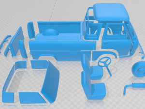 e series econoline pickup 1963 printable truck Modèles 3D en vedette