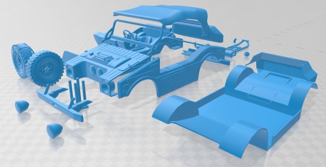 porsche 597 jagdwagen 1955 printable car 3Dプリントモデル .c4d .max .obj .3ds .fbx .stl .blend 